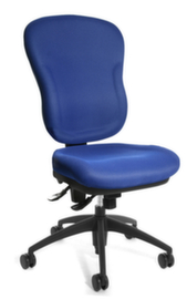 Topstar Siège de bureau pivotant avec assise galbée et capitonnage très épais, bleu