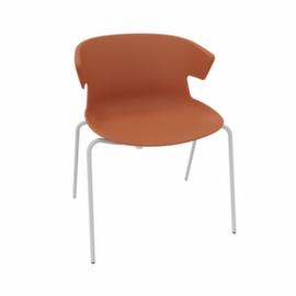 Quadrifoglio Chaise coque en plastique COVE avec piètement 4 pieds, orange