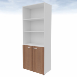 Quadrifoglio Armoire combinée T45 avec 5 hauteurs de classeur, 5 hauteurs des classeurs, blanc/noyer