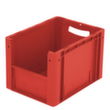 Conteneur de stockage visible Euronorm avec ouverture d'accès, rouge, HxLxl 270x400x300 mm