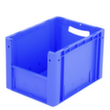 Conteneur de stockage visible Euronorm avec ouverture d'accès, bleu, HxLxl 270x400x300 mm