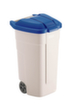 Rubbermaid Poubelle pour matières recyclables, 100 l, beige, couvercle bleu