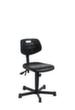 meychair Siège d'atelier pivotant Workster Simplex, assise mousse PU noir, avec patins en plastique