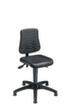 meychair Siège d'atelier pivotant Workster Allround avec assise inclinable, assise mousse PU noir, avec patins en plastique