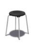 Tabouret empilable en acier inoxydable, assise noir, pieds