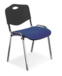 Nowy Styl Siège visiteur ISO avec dossier en plastique, assise tissu (100 % polyester), bleu foncé