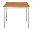 Table polyvalente rectangulaire en tube carré, largeur x profondeur 700 x 600 mm, panneau cerisier