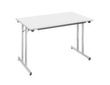 Table pliante polyvalente gerbable, largeur x profondeur 1200 x 600 mm, panneau gris clair