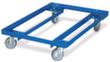 Chariot à bac pour bac norme Europe et palettes, force 240 kg, RAL5010 bleu gentiane