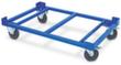 Chariot à bac pour bac norme Europe et palettes, force 500 kg, RAL5010 bleu gentiane