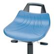 Tabouret pivotant, assise bleu, patins  S