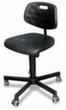 meychair Siège d'atelier pivotant Workster Simplex, assise mousse PU noir, avec roulettes