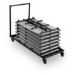 Chariot de transport pour 10 tables pliantes, acier noir  S