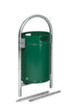 VAR Piètement tubulaire RB 005 pour l'extérieur, 60 l, RAL6005 vert mousse