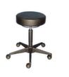 Tabouret pivotant ESD antistatique, assise noir, roulettes