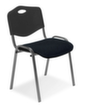 Nowy Styl Siège visiteur ISO avec dossier en plastique, assise tissu (100 % polyester), noir