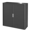 Paperflow Armoire à rideaux transversaux easyOffice®, 2 hauteurs des classeurs, anthracite/anthracite