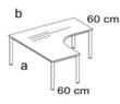 Nowy Styl Bureau à retour E10 avec piètement 4 pieds en tube rond  S