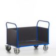 Rollcart Wagon à trois parois avec zone de chargement antidérapante, force 1200 kg, plateau longueur x largeur 1600 x 780 mm