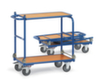 fetra Chariot de table pliable 720x450 mm, force 250 kg, 2 plateaux