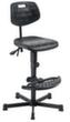 meychair Siège d'atelier pivotant Workster Simplex, assise mousse PU noir, avec patins en plastique