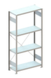 META Rack de stockage sans vis, hauteur x largeur x profondeur 2000 x 1056 x 436 mm, 4 tablettes