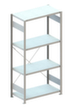 META Rack de stockage sans vis, hauteur x largeur x profondeur 2000 x 1056 x 536 mm, 4 tablettes