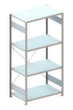 META Rack de stockage sans vis, hauteur x largeur x profondeur 2000 x 1056 x 636 mm, 4 tablettes