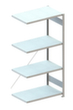 META Rack de stockage sans vis Baie de montage, hauteur x largeur x profondeur 2000 x 1006 x 636 mm, 4 tablettes