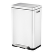 Poubelle à pédale antibactérienne en acier inoxydable EKO X-Cube, 30 l, blanc mat