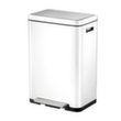 Poubelle à pédale antibactérienne en acier inoxydable EKO X-Cube, 45 l, blanc mat