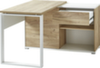 Bureau GW-LIONI, Piètem. semelles, largeur 1200 mm, chêne Navarra/blanc  S