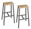 kit de tabouret de bar Industrial, assise nature, patins en feutre