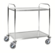 Chariot pour l'alimentaire en acier inoxydable, force 100 kg, 2 plateaux