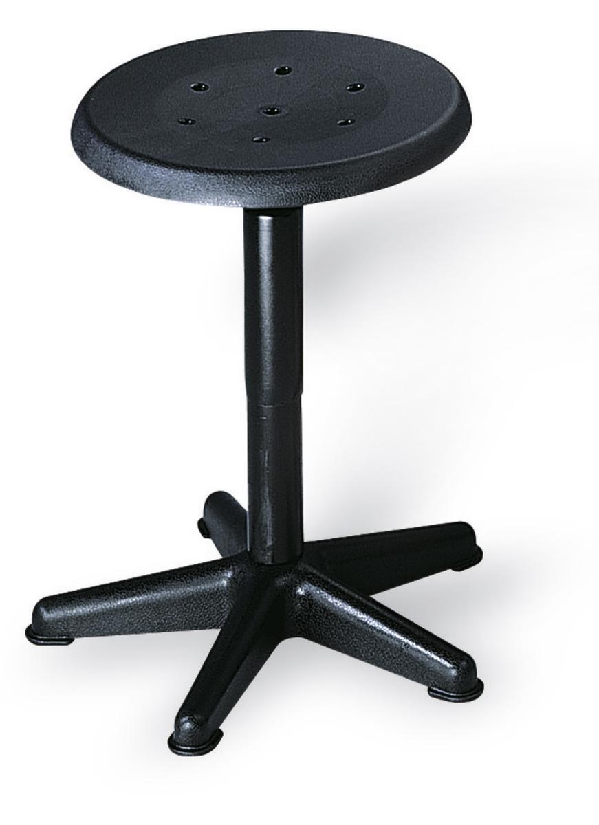 Tabouret avec réglage de la hauteur dissimulé, assise noir, patins  ZOOM