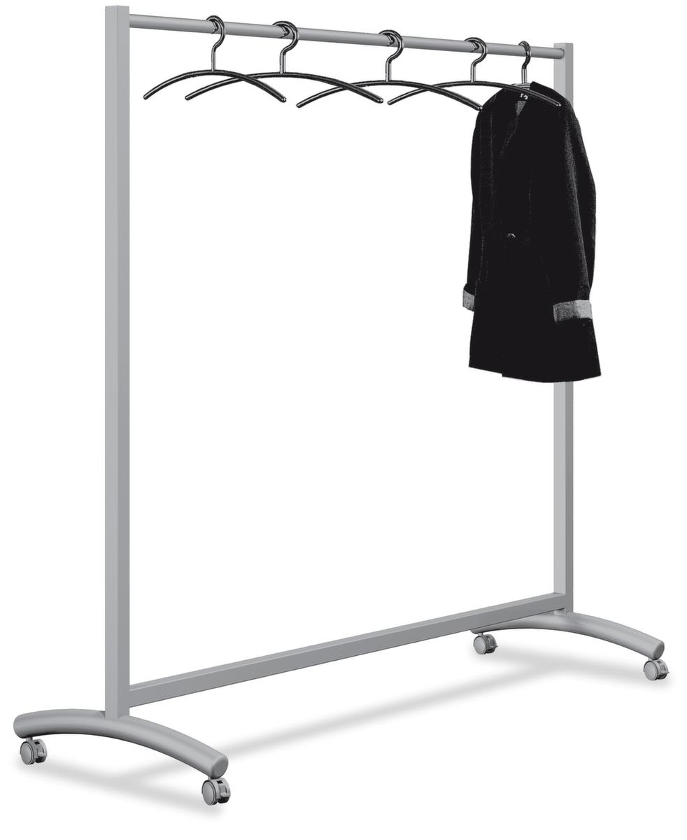 Portant de vestiaire juxtaposable roulant Event, RAL9006 aluminium blanc  ZOOM