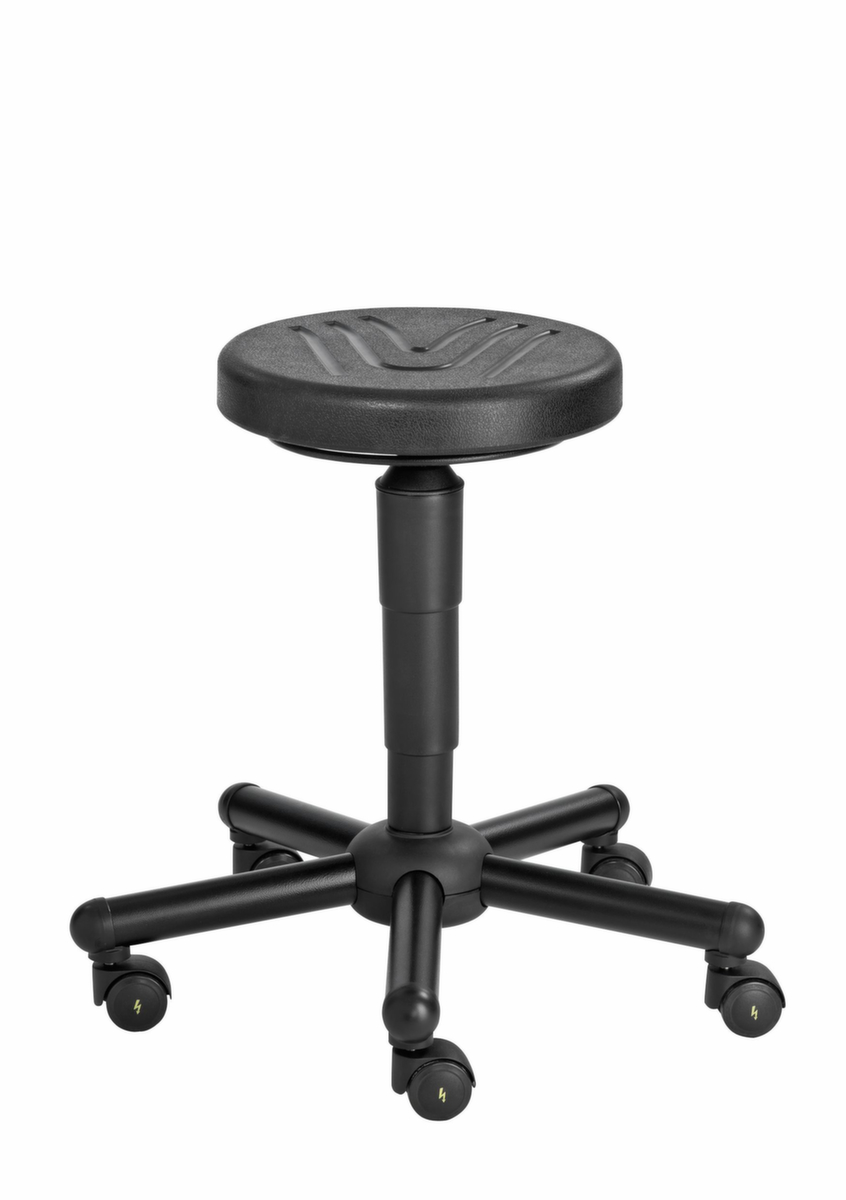 meychair Tabouret Assistent A9, assise noir, roulettes  ZOOM