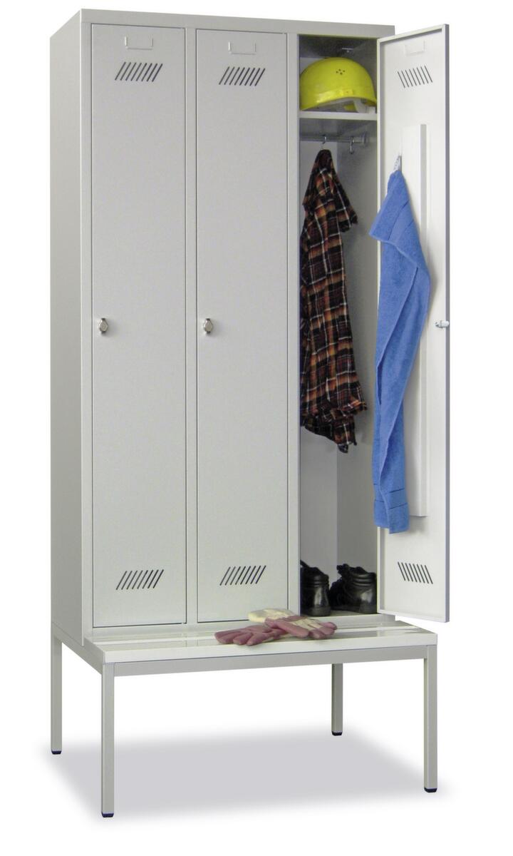 PAVOY Armoire vestiaire Basis gris clair avec 2 compartiments  ZOOM