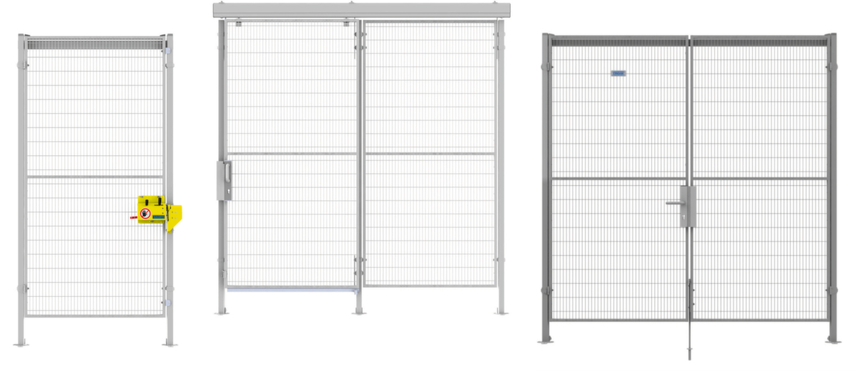 TROAX Élément de porte pour grille de protection de machine avec grosseur de la maille 100x20 mm  ZOOM