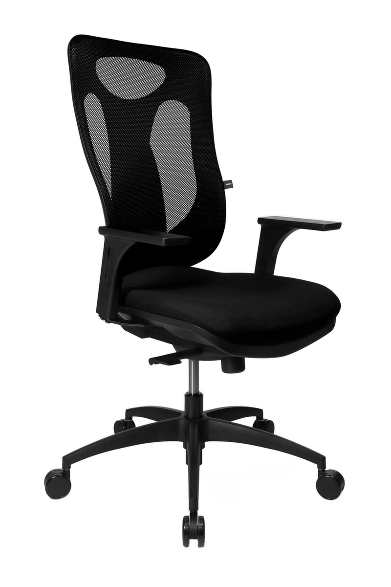 Topstar Siège de bureau pivotant Net Pro 100 avec mécanisme synchrone ponctuel, Dossier maille, noir