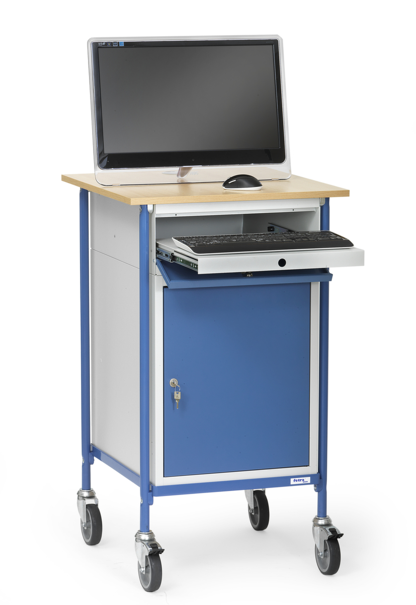 fetra Bureau mobile avec équipement PC, RAL5007 bleu brillant/RAL5007 bleu brillant  ZOOM