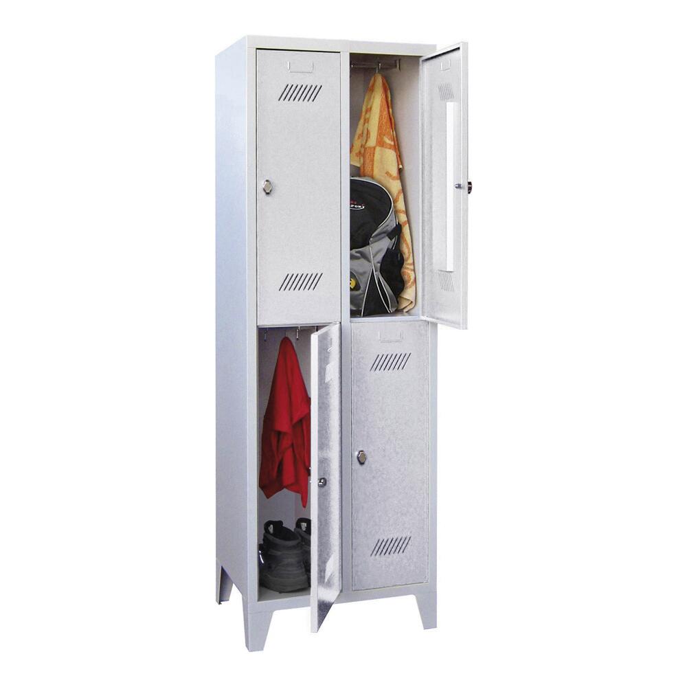 PAVOY Armoire vestiaire Basis gris clair avec 2 compartiments  ZOOM