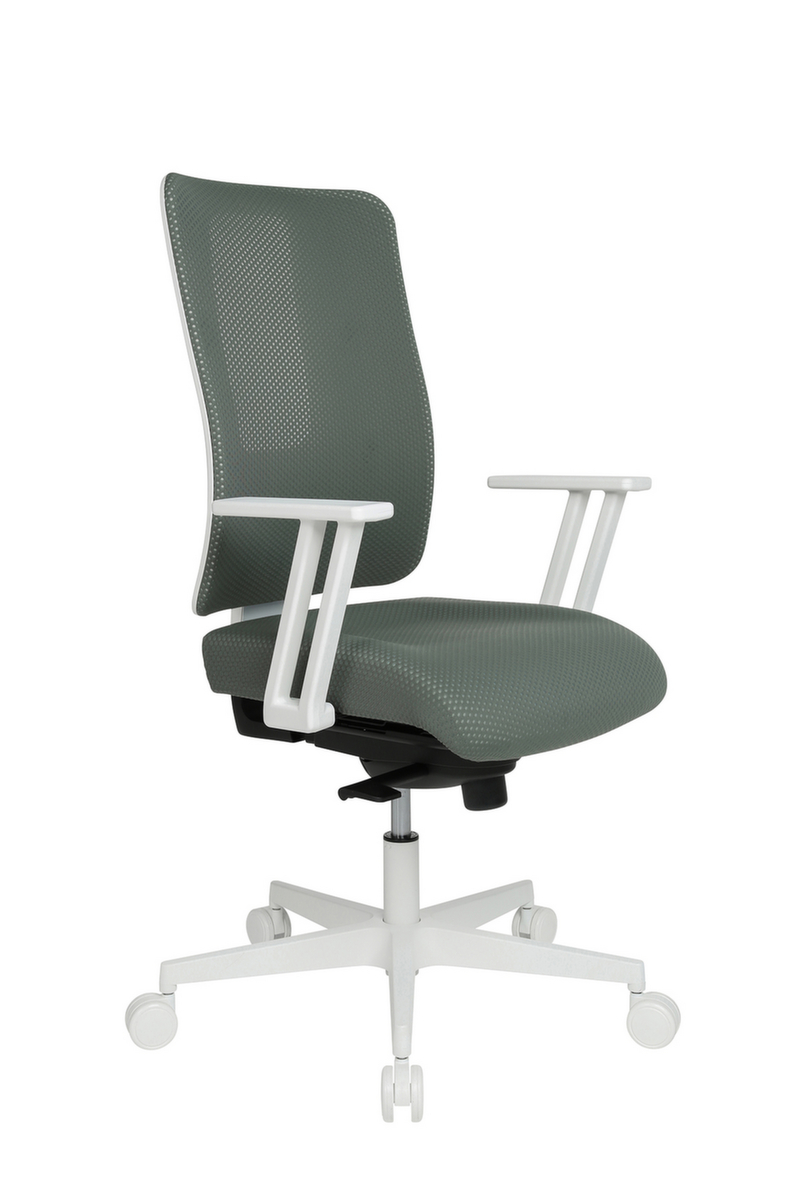 Topstar Siège de bureau pivotant Sitness Life 50 avec support de dossier ouvert, dossier maille avec support ajouré, gris vert  ZOOM