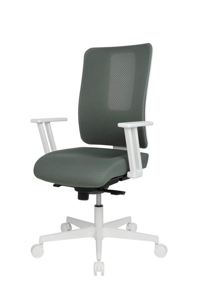 Topstar Siège de bureau pivotant Sitness Life 50 avec support de dossier ouvert, dossier maille avec support ajouré, gris vert  ZOOM