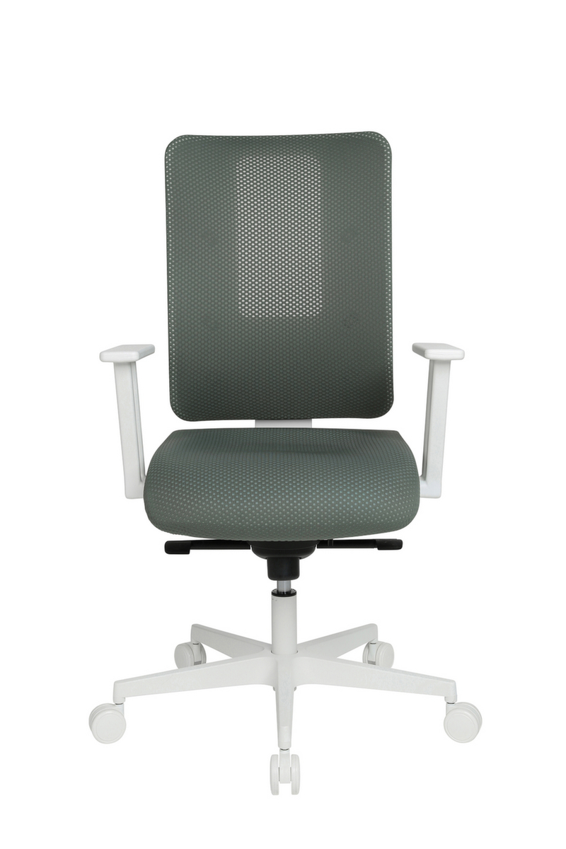 Topstar Siège de bureau pivotant Sitness Life 50 avec support de dossier ouvert, dossier maille avec support ajouré, gris vert  ZOOM