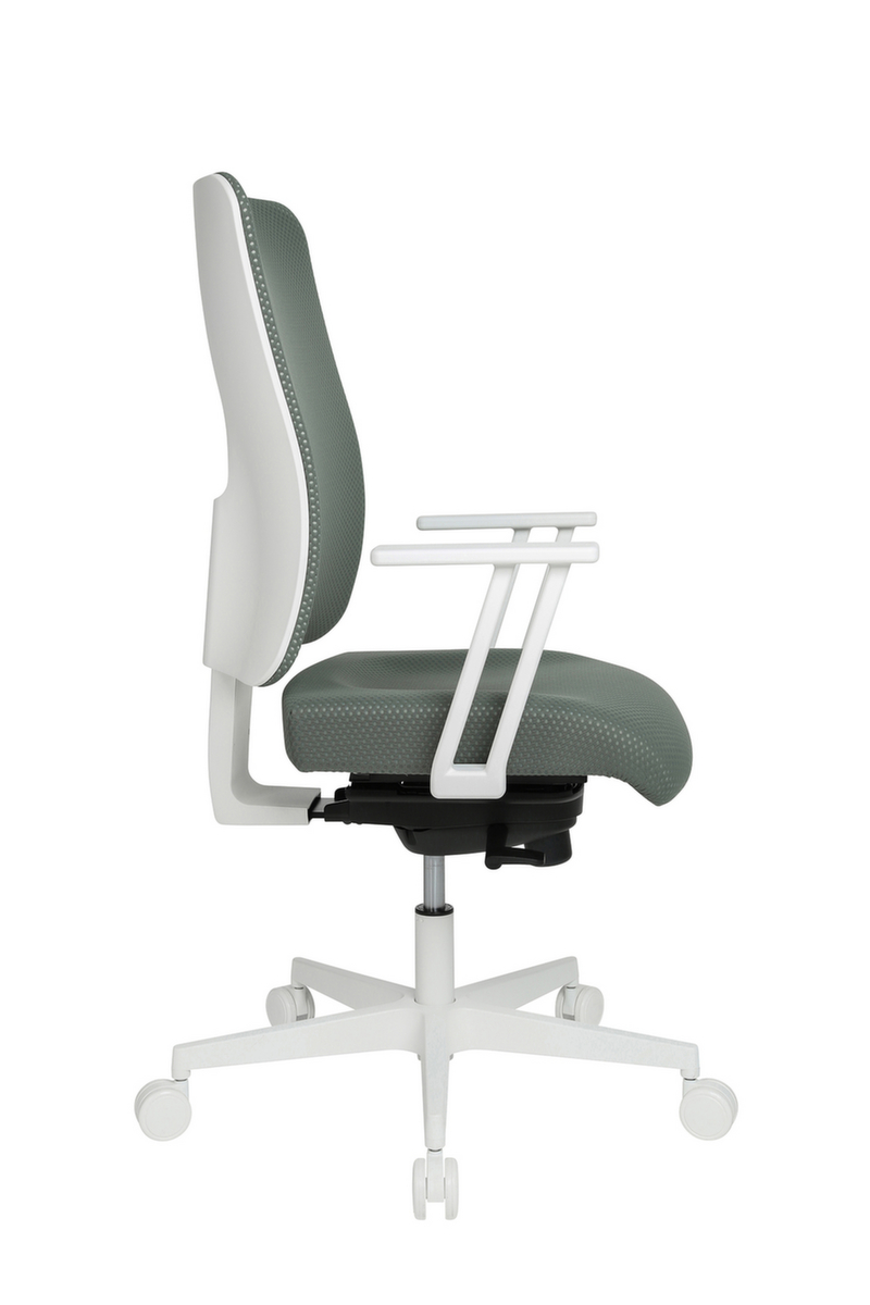 Topstar Siège de bureau pivotant Sitness Life 50 avec support de dossier ouvert, dossier maille avec support ajouré, gris vert  ZOOM