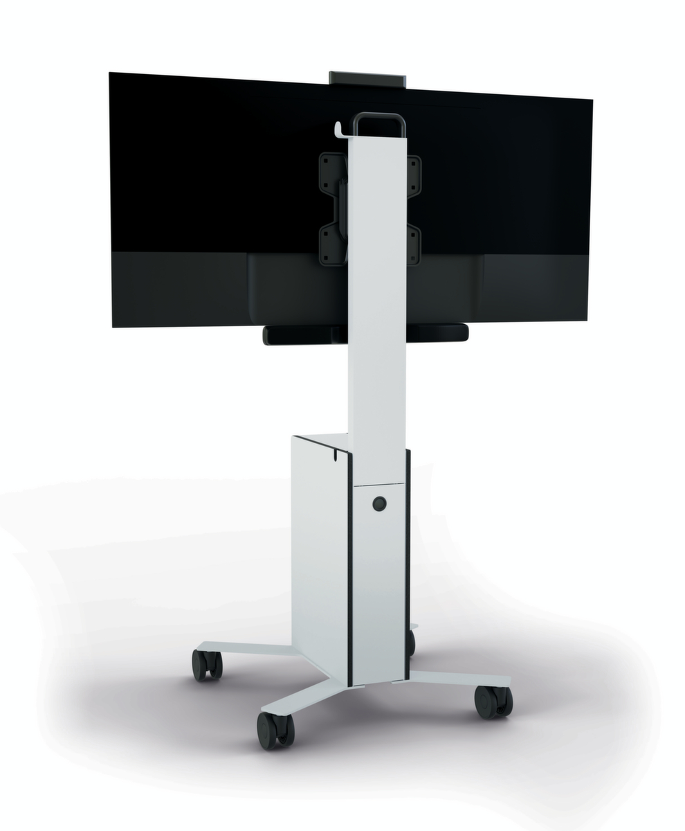 Durable table TV mobile COWORKSATION®, hauteur x largeur x profondeur 1292 x 572 x 574 mm  ZOOM