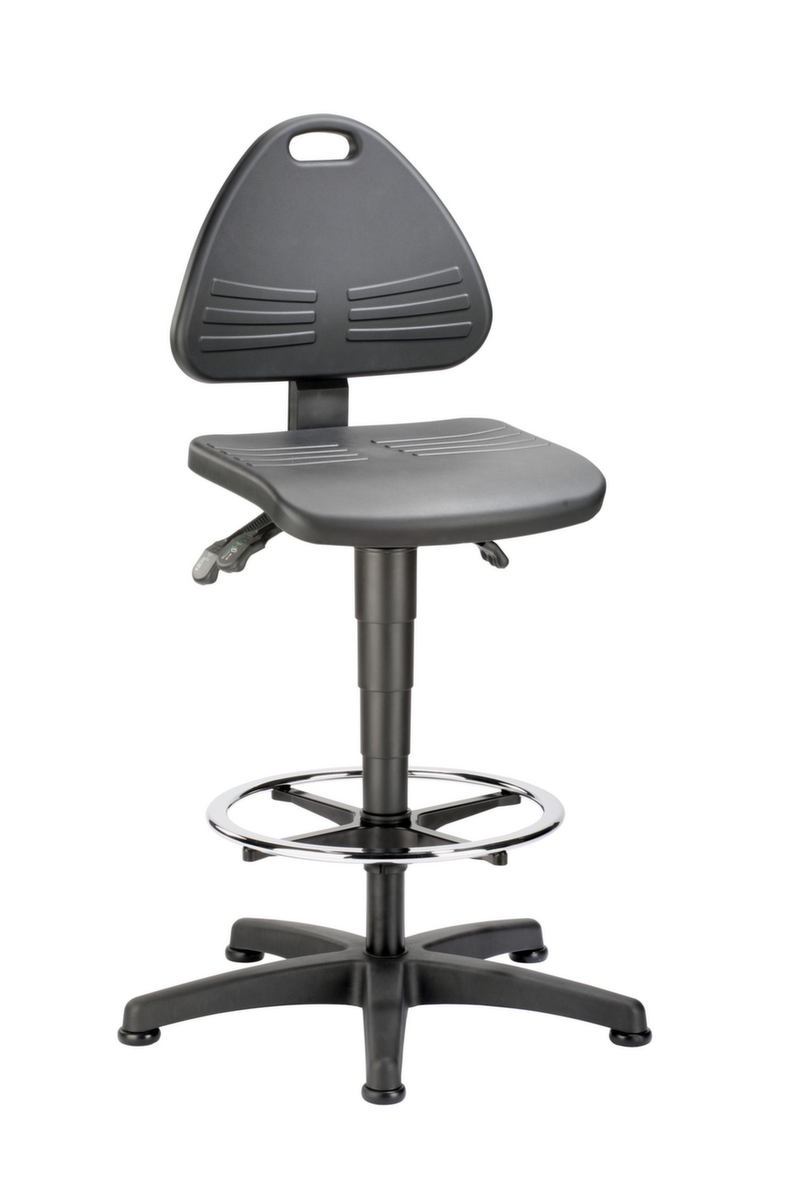 bimos Siège d'atelier pivotant Isitec 3, assise mousse PU noir, avec patins