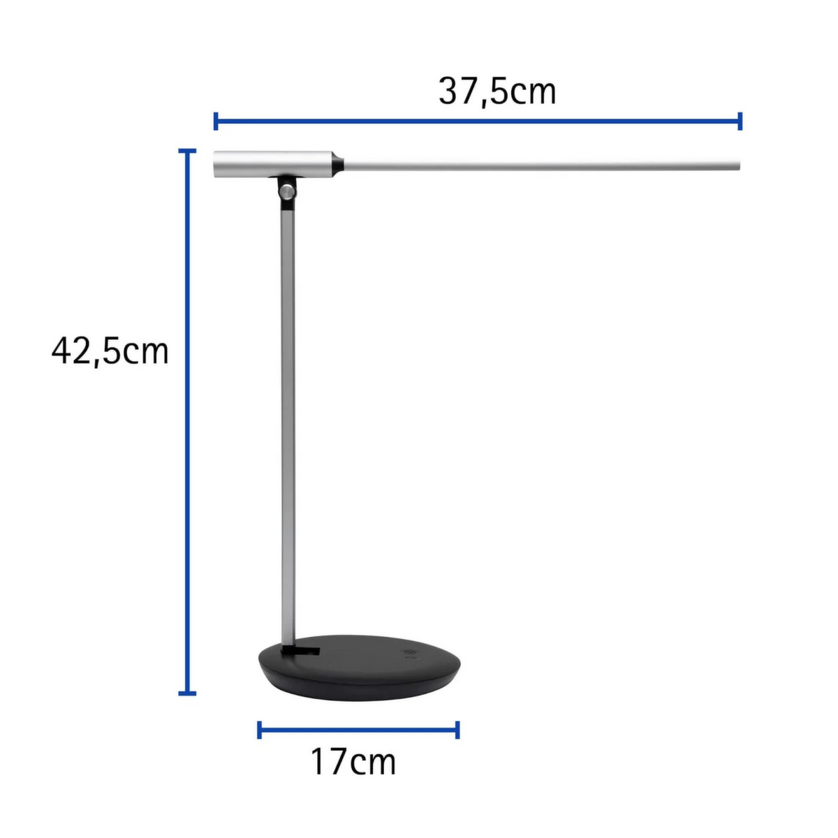 MAUL lampe de bureau à DEL avec variateur MAULrubia colour vario, lumière blanc froid à blanc chaud, argent/noir  ZOOM