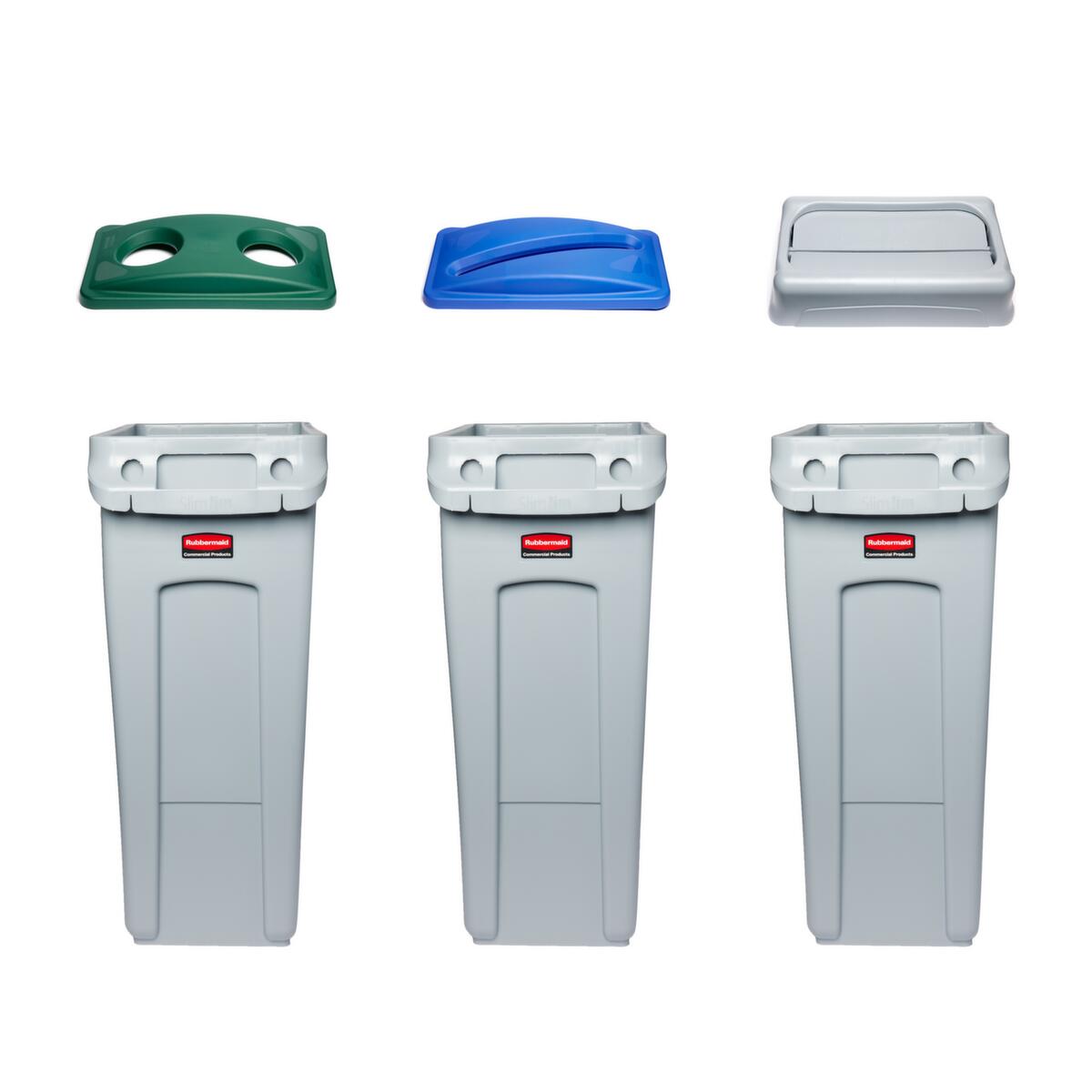 Rubbermaid capuchon de palier pour le papier Slim Jim® pour collecteur de recyclage, bleu  ZOOM